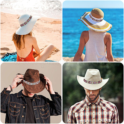 2 комплект из 2-х видов ремней для шляп из джутовой оплетки и пластика&nbsp;FIND-CA0008-49-1