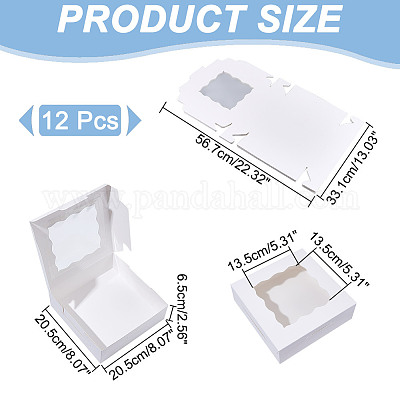 Прямоугольные бумажные коробки для печенья с прозрачным окном CON-WH0107-03-1