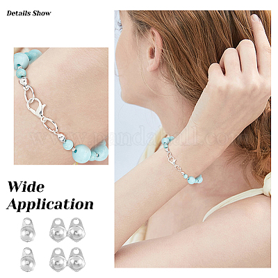 30 шт. 925 наконечника для бусин из стерлингового серебра STER-DC0001-19-1