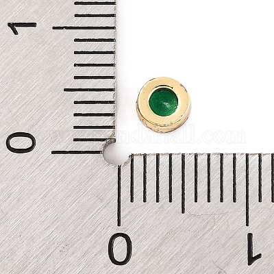 Покрытие стойки плоские круглые латунные кабошоны из микропаве из кубического циркония KK-F874-03G-01-1