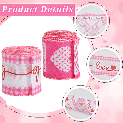 5 ярд полиэстеровой ленты с принтом в виде сердца ко Дню святого Валентина для шитья и украшения OCOR-GF0004-27-1