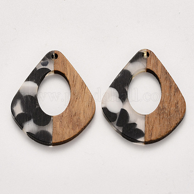 Подвески из прозрачной смолы и ореха RESI-S358-06-F01-1