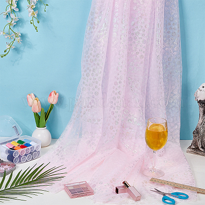 Полиэфирная ткань с цветочным узором DIY-WH0678-104C-1