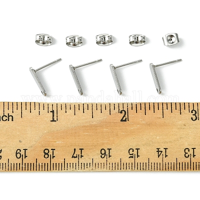 10 шт. фурнитура для сережек-гвоздиков из нержавеющей стали 201 с отверстием EJEW-FS0001-14D-1