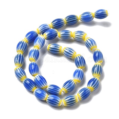 Ручной работы millefiori стеклянные бусины нитки LAMP-F035-12O-1