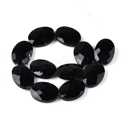 Натуральные бусины из черного оникса (окрашенные и нагретые) G-S354-13x18-A01-1