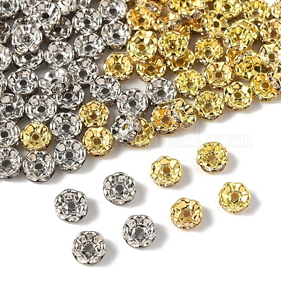 120 шт. 2-х цветные латунные бусины-разделители со стразами RB-FS0001-06-1