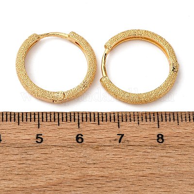 Круглые латунные серьги-кольца EJEW-F384-08G-1