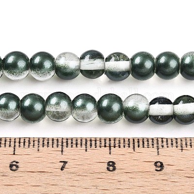 Запекание окрашенные прозрачные стеклянные бусины нити X1-DGLA-N011-6mm-07-1