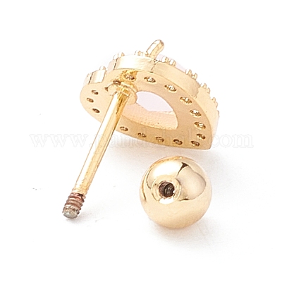 Серьги-гвоздики в виде сердца кошачий глаз для женщин&nbsp;LS-EJEW-A065-06G-1