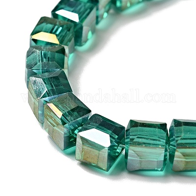 Стеклянные бусины с гальваническим покрытием  EGLA-R030-6x6mm-11-1