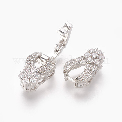 Латунные микро проложить кубического циркония раз за застежками KK-P164-19P-1