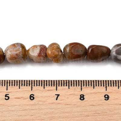 Природные окаменелое дерево бисер пряди G-L621-C11-01-1