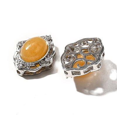 Многорядные звенья из натурального желтого нефрита KK-M304-04P-11-1