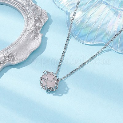 Устойчивый к потускнению нержавеющая сталь 304 макраме мешочек плетеный держатель драгоценных камней кулон изготовление ожерелья NJEW-JN04430-01-1