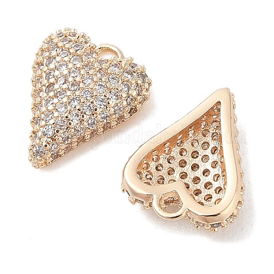 Латунные микропаве прозрачные подвески с фианитом KK-S388-01G-01-1