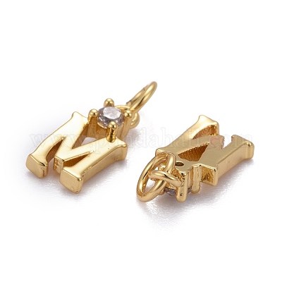 Латунные микропаве прозрачные подвески с фианитом ZIRC-Z011-35M-1