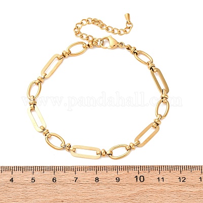 Браслеты на ногу из овальной цепи из нержавеющей стали 304 AJEW-A057-01G-1