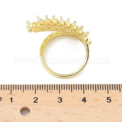 Регулируемые манжеты-кольца из латуни с микропаве из кубического циркония для женщин RJEW-B127-01G-1