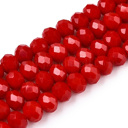 Непрозрачный сплошной цвет имитация нефрита стеклянные бусины пряди X-EGLA-A044-P6mm-D15-1