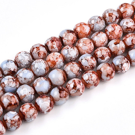 Выпечка окрашенные стеклянные бусины пряди X1-DGLA-N003-10mm-A03-1