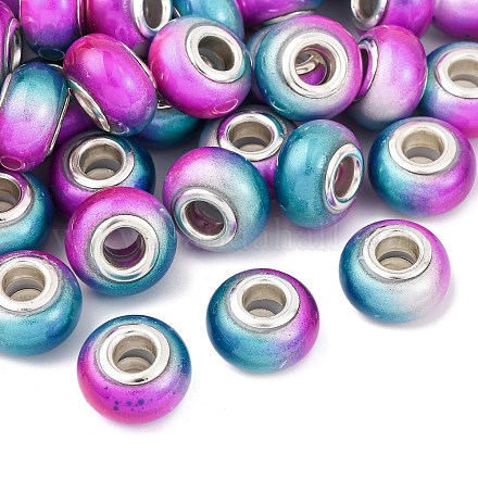 Двухцветные непрозрачные европейские бусины-рондель из смолы RESI-Z046-02I-1