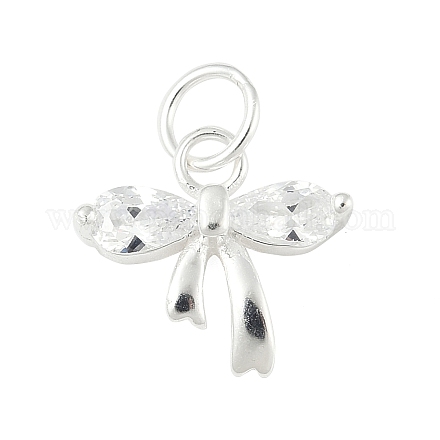 925 подвеска-бантик из стерлингового серебра с прозрачными кубическими цирконами STER-S011-04S-1