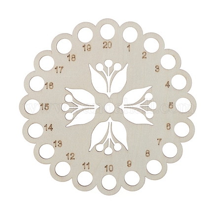 Деревянная тарелка с нитками для вышивания PW-WG75950-04-1