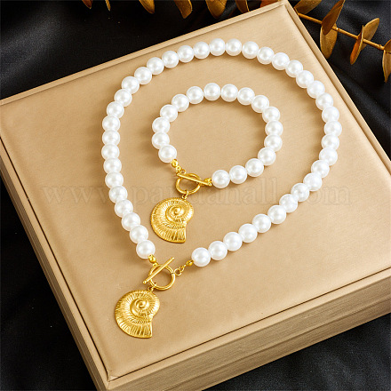 Комплекты браслетов и ожерелий из нержавеющей стали 304 FS-WG836AD-10-1