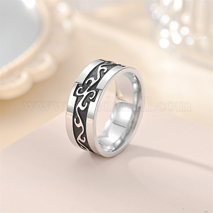 Кольца для мужчин из нержавеющей стали ретро 201 с эмалью FS-WG366A7-06-1