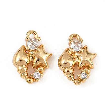 Подвески из латуни с микропаве из кубических цирконий на тему океана KK-F902-08T-G-1