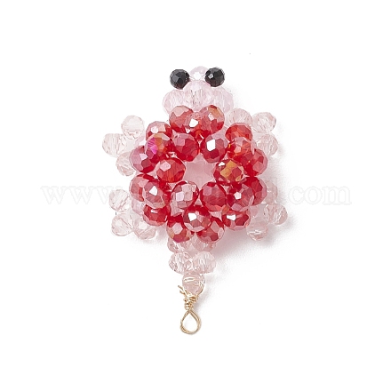 3d подвески из гальванического стекла с бисером в виде черепахи PALLOY-MZ00674-03-1