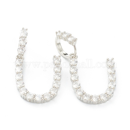 Латунные микропаве прозрачные подвески с фианитом ZIRC-J039-18P-U-1