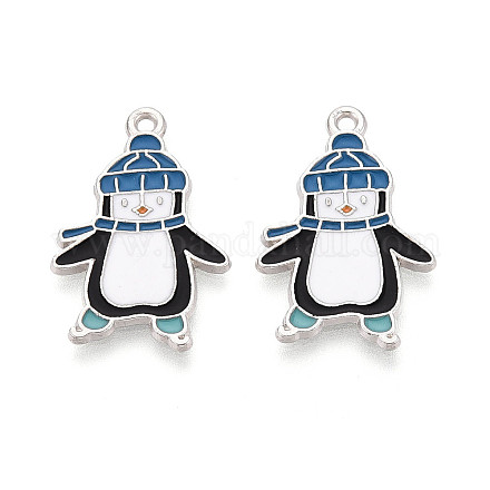 Подвески в виде пингвинов из эмалированного сплава с покрытием для стеллажей ENAM-T024-68A-P-1