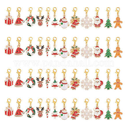 Рождественские украшения из сплава эмали HJEW-GO00040-1