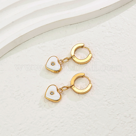 Элегантные серьги-кольца из нержавеющей стали в форме сердца LN7858-3-1