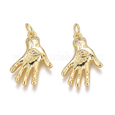 Латунные микропаве прозрачные подвески с фианитом ZIRC-Z008-31G-1