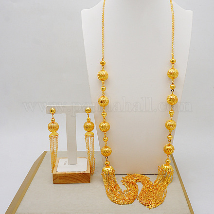 Многослойные ожерелья из сплава с подвесками и серьги-гвоздики WGF664A-09-1