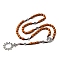 Wood Rosary Bead Necklaces, Religion Alloy Jesus Cross Pendant Necklaces, Antique Silver, Camel, Ring, 27.56 inch(70cm)