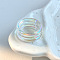 Plastic Finger Rings for Women, Stripe, White, Inner Diameter: 18mm