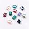 Electroplated Glass Beads, Faceted, Rectangle, Mixed Color, 18x13x6mm, Hole: 1mm