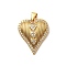 Brass Micro Pave Cubic Zirconia Pendants, Rack Plating, Long-Lasting Plated, Lead Free & Cadmium Free, Real 18K Gold Plated, Heart, 23.5x18.5x6mm, Hole: 4.5x3.5mm