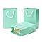 Kraft Paper Bags, with Handles, Gift Bags, Shopping Bags, Rectangle, Aquamarine, 16x12x5.9cm