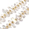 Electroplated Natural Quartz Crystal Beads Strands, Faceted, Nuggets Stick, with Seed Beads, Clear, 11~25x3~9x4~10mm, Hole: 1~1.2mm, about 19~26pcs/strand, 7.09~7.48''(18~19cm)