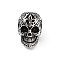 304 Stainless Steel European Beads, Large Hole Beads, Skull, Antique Silver, 15.5x10.5x12.5mm, Hole: 6mm