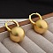 Round Brass Hoop Earrings for Women, Real 22K Gold Plated, 25.5x16mm