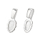 2Pcs 925 Sterling Silver Pinch Bails, Glue-on Flat Pad Bails for Pendant Making, Leaf, Silver, 16x6x1mm, Hole: 5x2.8mm
