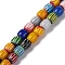 Handmade Lampwork Beads Strands, Rarrel, Colorful, 6x6mm, Hole: 1mm, about 63pcs/strand, 15.16''(38.5cm)