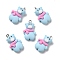 Opaque Resin Pendants, with Platinum Tone Iron Loops, Polar Bear, Light Sky Blue, 25.5x15x6.5mm, Hole: 2mm