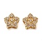 Brass Micro Pave Cubic Zirconia Beads, Star, Real 18K Gold Plated, 11.5x12x6mm, Hole: 2mm